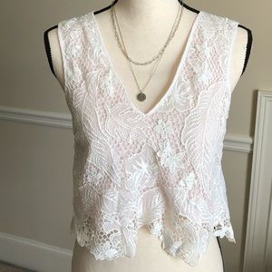 Tommy Hilfiger Crochet Tie Back Crop Top